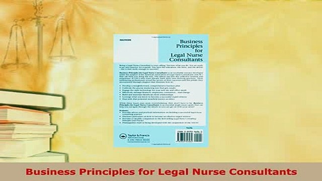 PDF Business Principles for Legal Nurse Consultants Download Full Ebook
