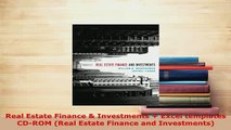 Download  Real Estate Finance  Investments  Excel templates CDROM Real Estate Finance and Read Online