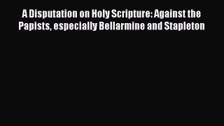 Book A Disputation on Holy Scripture: Against the Papists especially Bellarmine and Stapleton