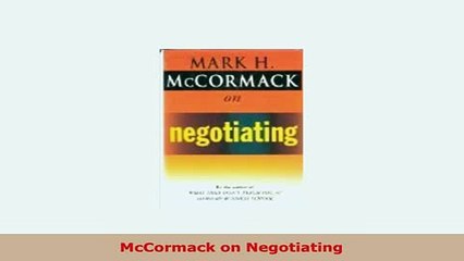 Download  McCormack on Negotiating Download Online