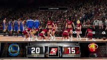 Golden State Warriors vs Miami Heat 2nd Quarter NBA 2K16 Gameplay