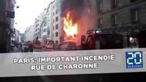 Important incendie rue de Charonne à Paris