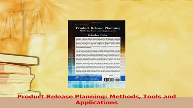 PDF Product Release Planning Methods Tools and Applications Read Full Ebook