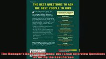READ book  The Managers Book of Questions 1001 Great Interview Questions for Hiring the Best Person Free Online