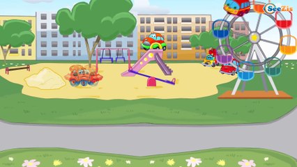 ✔ Мультики про Машинки Все Серии Подряд. Экскаватор - стройка парка с Бульдозером и Грузовиком. ✔