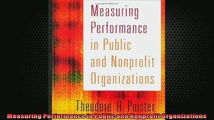 FAVORIT BOOK   Measuring Performance in Public and Nonprofit Organizations  FREE BOOOK ONLINE