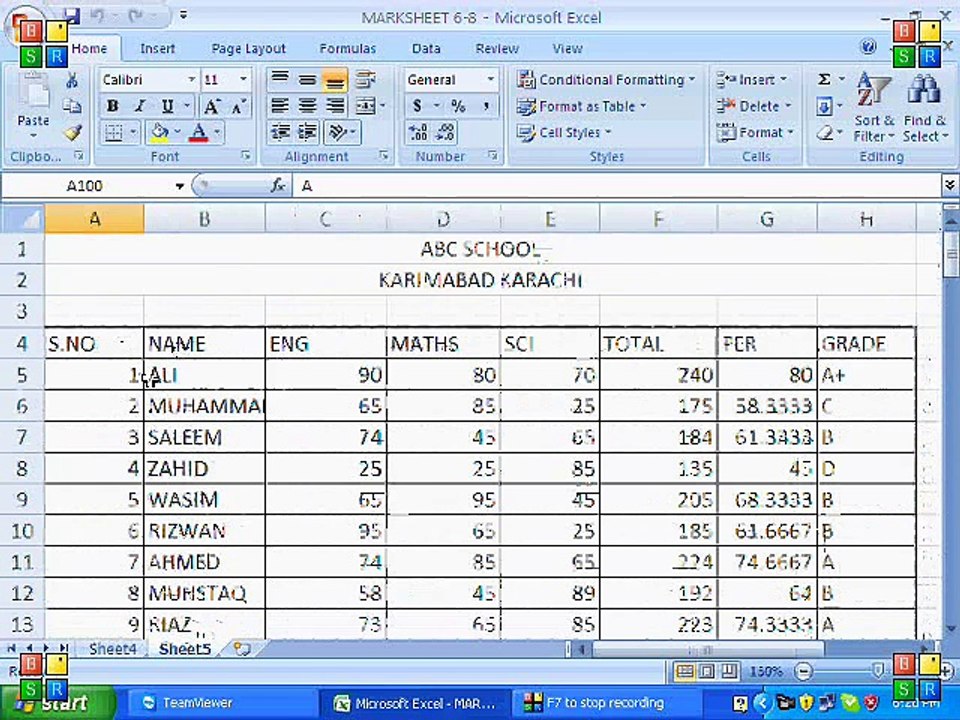MS Excel Tutorial Urdu Part 9