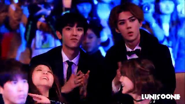 [1080p] 141203 EXO Sehun Chanyeol Focus (Watching BlockB BTS Stage) - MAMA in HK
