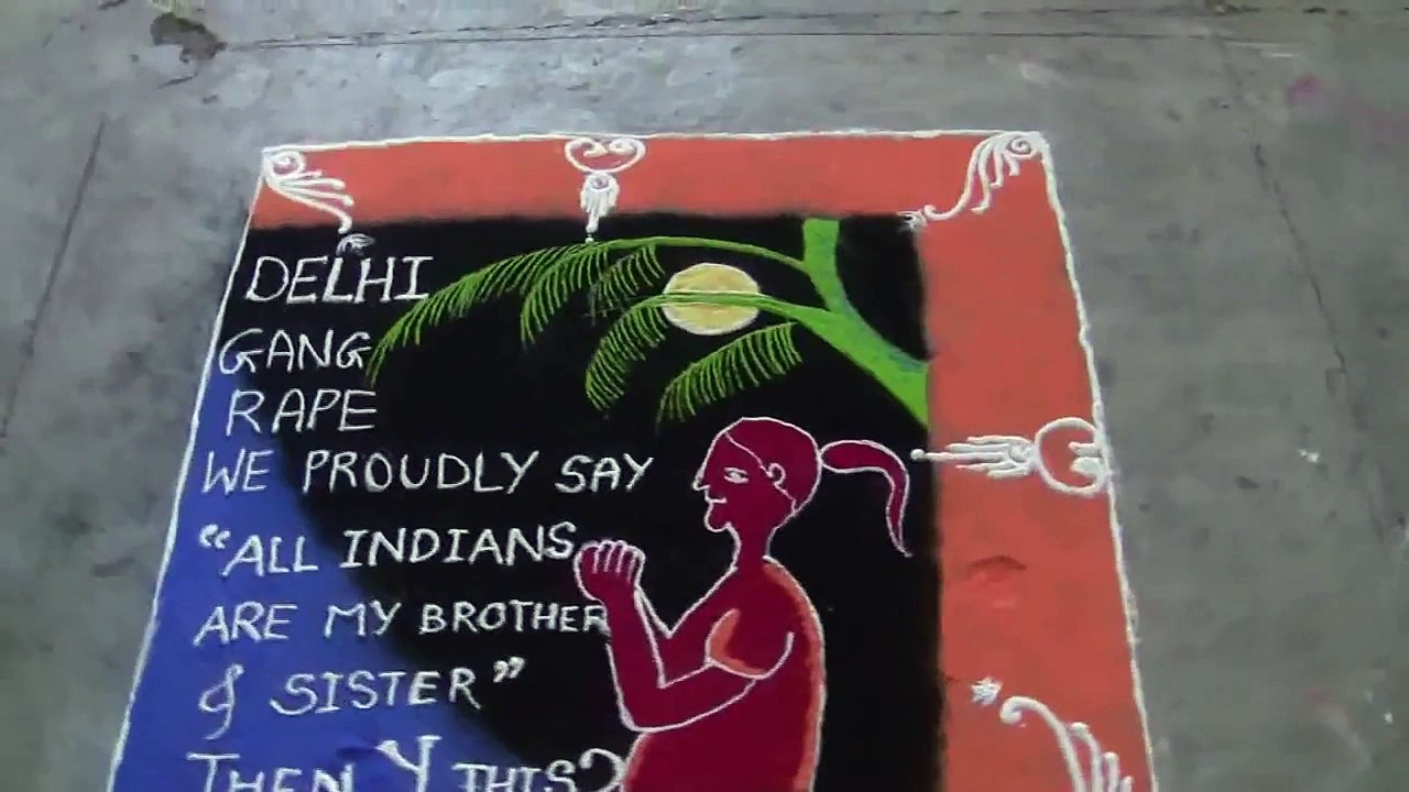 Save Girl child massage by RANGOLI from Female students of Engineering PRMIT & R BADNERA A