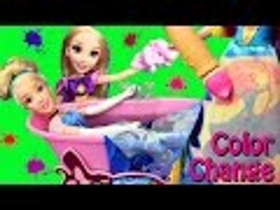 Disney | COLOR CHANGE Disney Princess Barbie Dolls Magic Ink Dress-Up Barbie Bath & Mr Bubble Bath Foam Dolls
