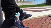 AIR JORDAN 5 HORNETS AKA PRE GRAPE ON FEET