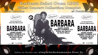Barbara Concert Saint Ouen 1988 Billet Collector Vente Ancien Ticket Live Vintage Reserver Place Scene Collection Cadeau