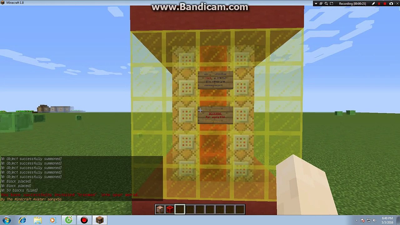 Minecraft : Huong Lam` Bo giap Iron man Bang 1 lenh