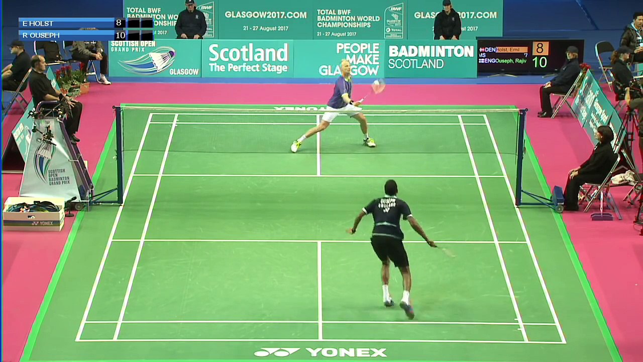 Badminton - Emil Holst vs Rajiv Ouseph (MS, QF) - Scottish Open 2015