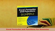 PDF  Excel Formulas and Functions For Dummies Download Full Ebook