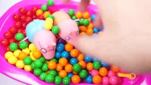 Learn Colors Peppa Pig Learn Colours Toys Baby Doll Bath Time M&M s Chocolate