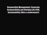 Book Responsible Management: Corporate Responsibility and Working Life (CSR Sustainability