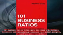 READ book  101 Business Ratios A Managers Handbook of Definitions Equations and Computer Algorithms  FREE BOOOK ONLINE