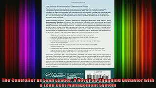 READ book  The Controller as Lean Leader A Novel on Changing Behavior with a Lean Cost Management READ ONLINE