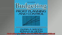 READ THE NEW BOOK   Budgeting Profit Planning and Control 5th Edition  FREE BOOOK ONLINE