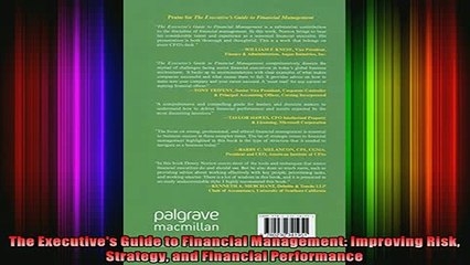 FAVORIT BOOK   The Executives Guide to Financial Management Improving Risk Strategy and Financial  FREE BOOOK ONLINE