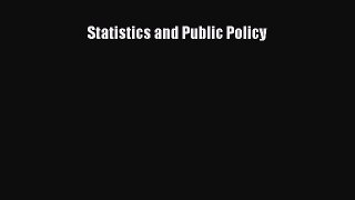 Book Statistics and Public Policy Full Ebook