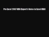 [Read PDF] Pro Excel 2007 VBA (Expert's Voice in Excel VBA) Download Free