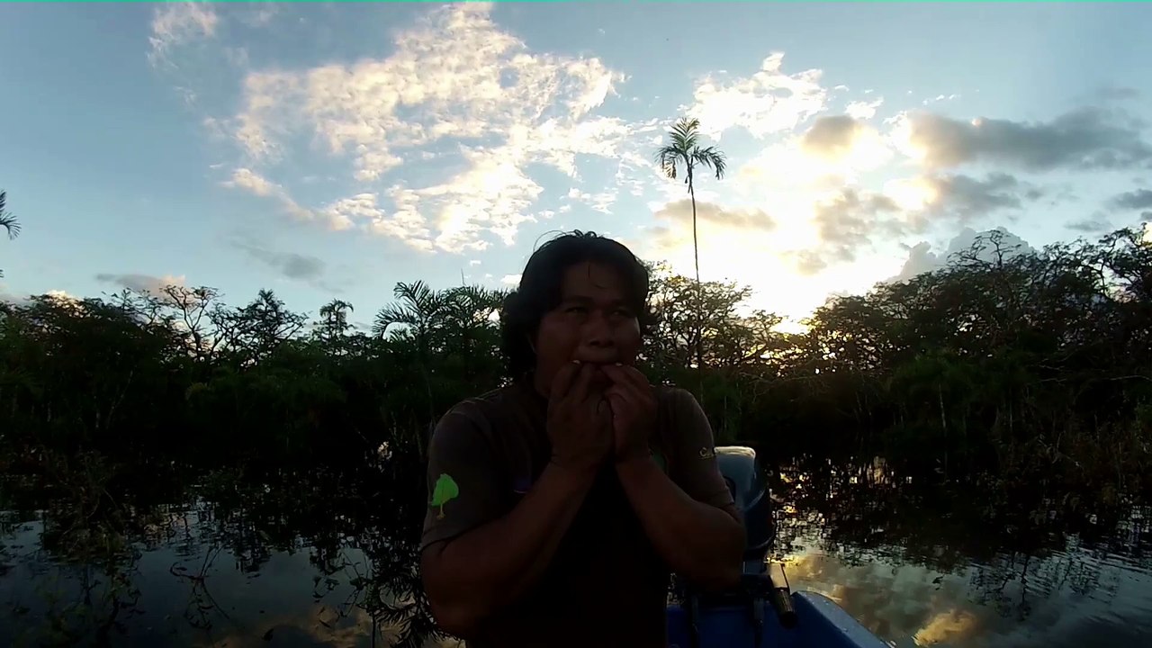 Amazonian guy making voices of birds