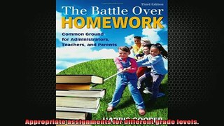 READ book  The Battle Over Homework Common Ground for Administrators Teachers and Parents Full EBook