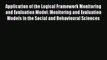 Book Application of the Logical Framework Monitoring and Evaluation Model: Monitoring and Evaluation
