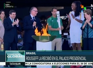 Reciben en Brasil la llama de los Juegos Olímpicos Río 2016