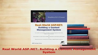 PDF  Real World ASPNET Building a Content Management System  EBook