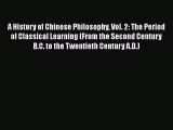[Read book] A History of Chinese Philosophy Vol. 2: The Period of Classical Learning (From