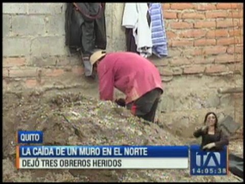 Caída de un muro dejó tres obreros heridos