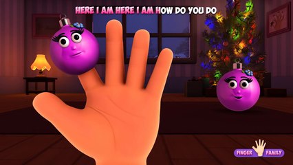 The Finger Family Christmas Balls Family Nursery Rhyme | Christmas Finger Family Songs