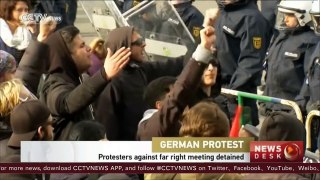 German police arrest 400 protesters outside far-right party meeting