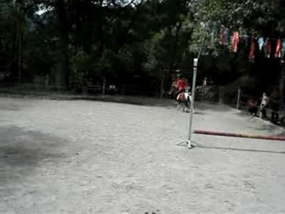 Concour de saut Melina sur Toto trop marrant