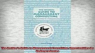 Free PDF Downlaod  The Insiders Guide to Management Consulting Opportunities for Undergraduates  DOWNLOAD ONLINE