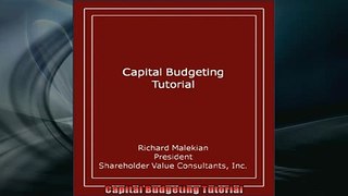 READ book  Capital Budgeting Tutorial  DOWNLOAD ONLINE