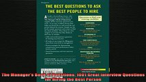 READ book  The Managers Book of Questions 1001 Great Interview Questions for Hiring the Best Person Full EBook