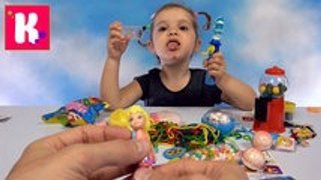Много прикольных конфет сюрпризов игрушек и сладости из Германии Funny candy surprises toys unboxing