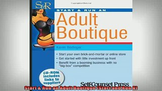 Free PDF Downlaod  Start  Run an Adult Boutique Start and Run A  FREE BOOOK ONLINE