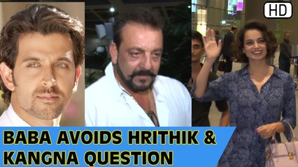 ANGRY Sanjay Dutt AVOIDS Hrithik And Kangana's Questions
