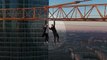 Rock Climbing - Extreme Climbers Hang From Moscow Crane for Illegal Stunt 2016