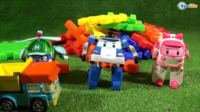 Мультики про машинки. Кран строит домик для Робокара Поли - Тики Таки!