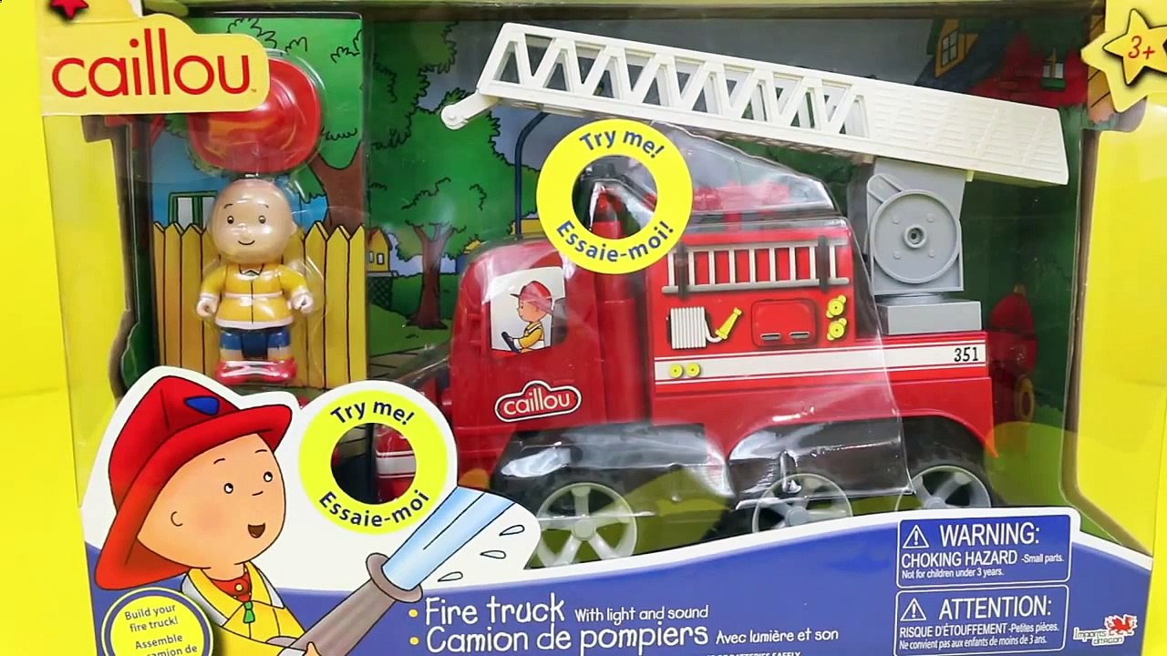 Peppa Pig ❤ Mickey Mouse, Caillou and Paw Patrol Fire Trucks Toy Review