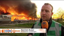 Grote brand bij Scheemda gaat nog lang door - RTV Noord