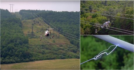 Já viste como é feita a manutenção e inspeção em linhas de alta tensão?