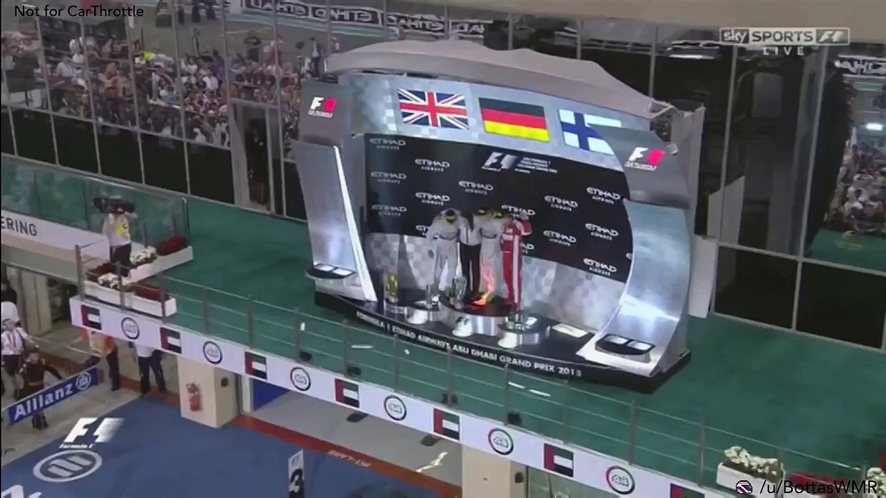 F1 Abu Dhabi GP Podium with Nico Rosberg, Lewis Hamilton & Kimi Raikkonen