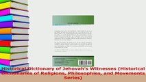 PDF  Historical Dictionary of Jehovahs Witnesses Historical Dictionaries of Religions PDF Book Free